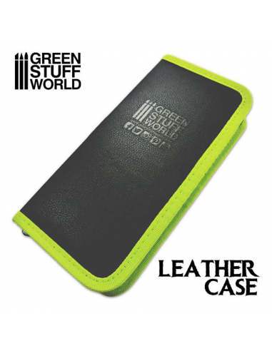 Premium Leather Case: Black/Green