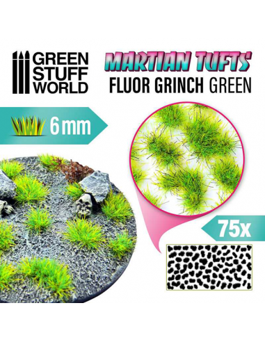 Martian Tufts 6mm - Fluor Grinch Green