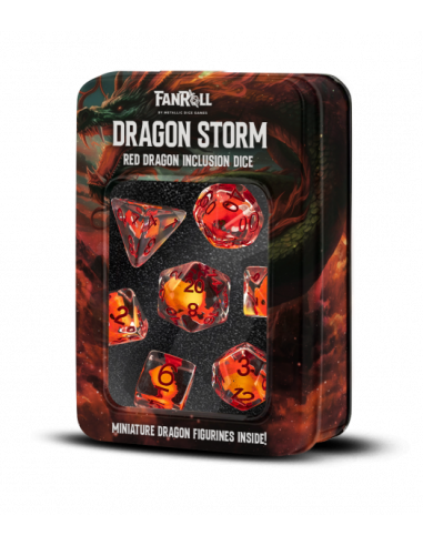 Red Dragon Inclusion Resin Dice Set (7)