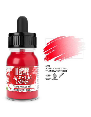 Acrylic Inks: Transparent Red