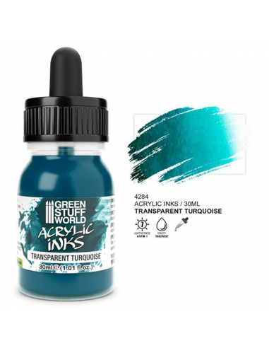 Acrylic Inks: Transparent Turquoise