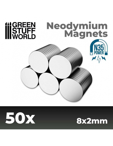 Neodymium Magnets 8x2mm 50p (N35)