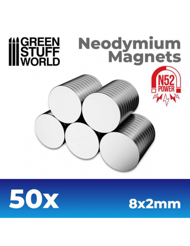Neodymium Magnets 8x2mm 50p (N52)