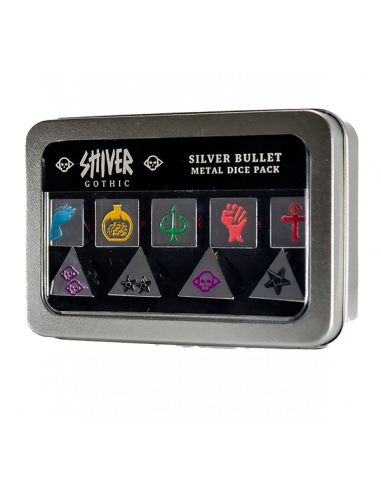 Shiver RPG Gothic Silver Bullet Metal Dice