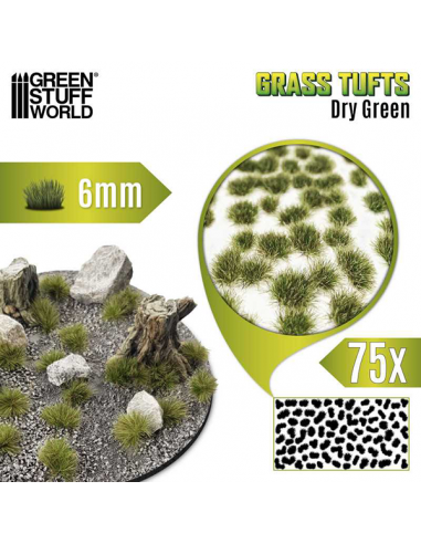 Grass Tufts 6 mm Dry Green