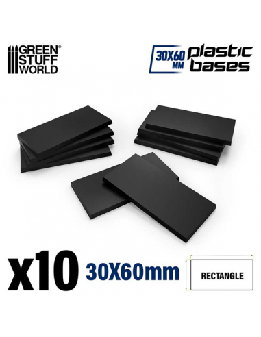 Plastic Rectangular Bases - 30x60mm (10)