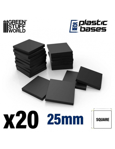 Plastic Square Bases - 25mm (20)