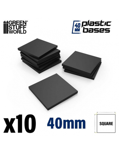 Plastic Square Bases - 40mm (10)