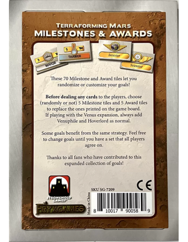 Terraforming Mars: Milestones & Awards (EN)