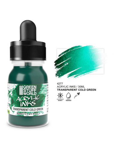 Acrylic Inks: Transparent Cold Green