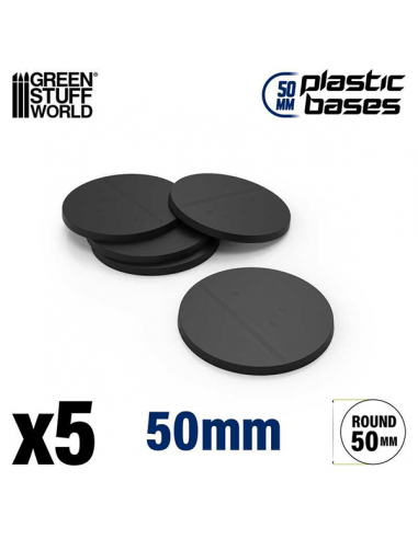 Plastic Round Bases - 50mm (5)