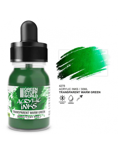 Acrylic Inks: Transparent Warm Green