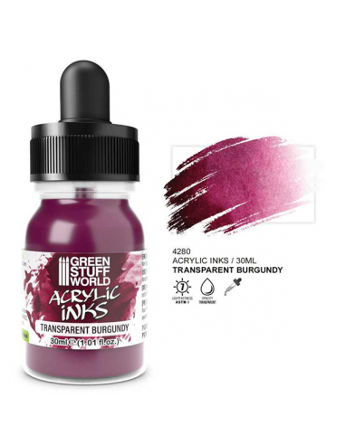 Acrylic Inks: Transparent Burgundy