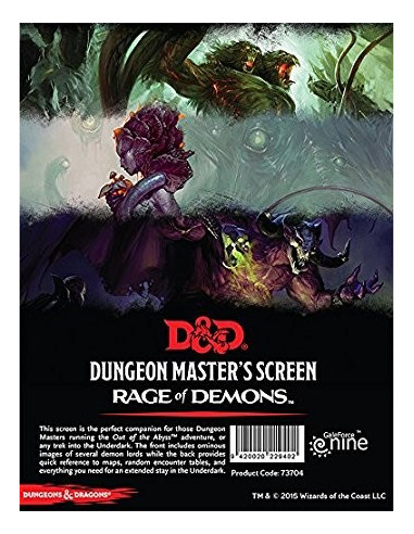 D&D Rage of Demons Dungeon Master Screen