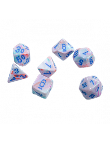 Dice Set Mini Festive Popart/Blue (7)