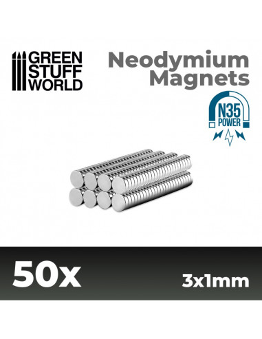 Neonydium Magnets 3x1mm 50p (N35)