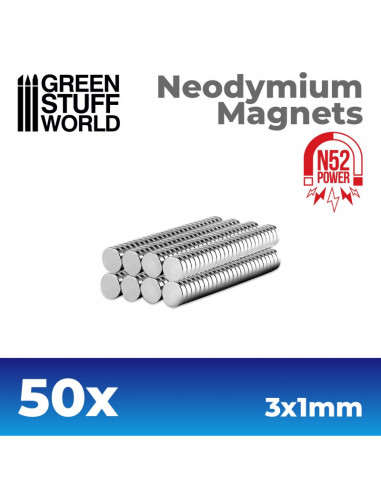 Neonydium Magnets 3x1mm 50p (N52)