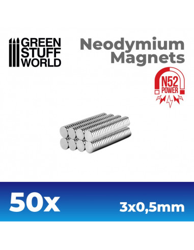Neonydium Magnets 3x0,5mm 50p (N52)