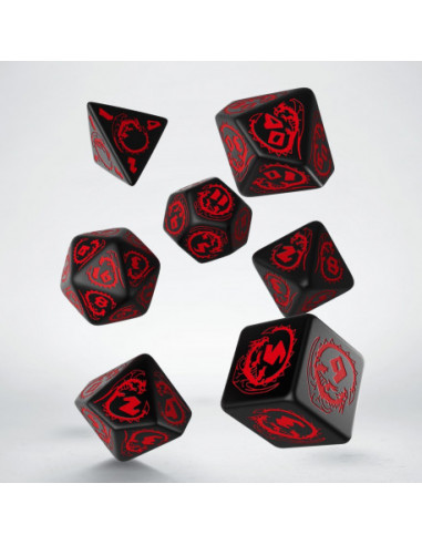 Dragons RPG Dice Set Black/Red
