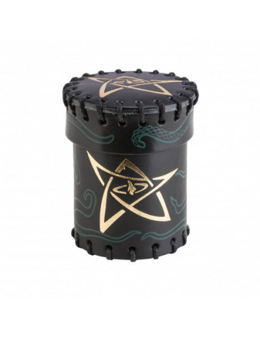 Call of Cthulhu Black & Green-Golden Leather Dice Cup