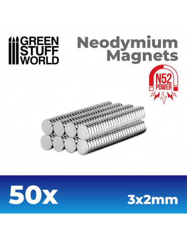 Neodymium Magnets 3x2mm 50p (N52)