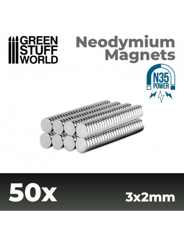 Neonydium Magnets 3x2mm 50p (N35)